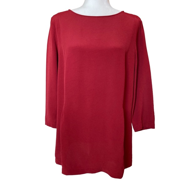 J. Jill Tops - J. Jill Women’s red quarter length sleeves blouse, Sz - M